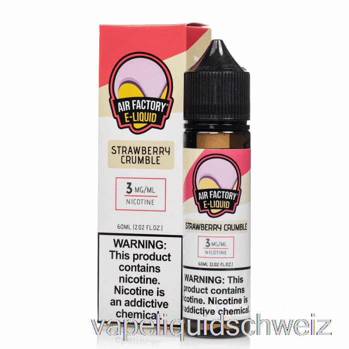 Erdbeer-Crumble - Air Factory - 60 Ml 6 Mg Vape Liquid E-Liquid Schweiz